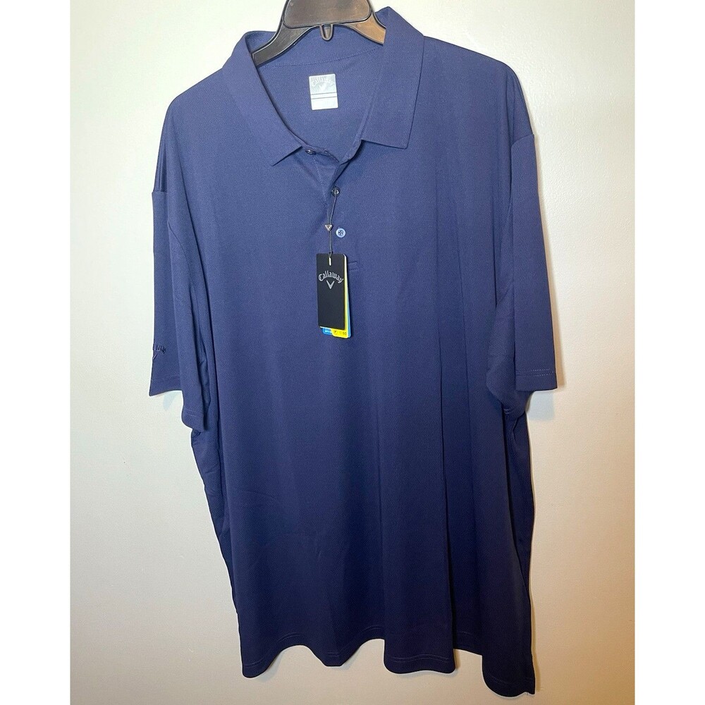 Callaway Opti-Dri Golf Polo Shirt Mens 4XL Big & Tall Blue UV Solid Short Sleeve